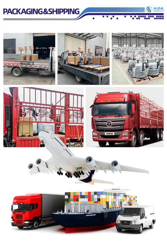 Skład wykorzystujący półelektryczny pallet stacker wózek widłowy 1,5t zasilany baterią 10