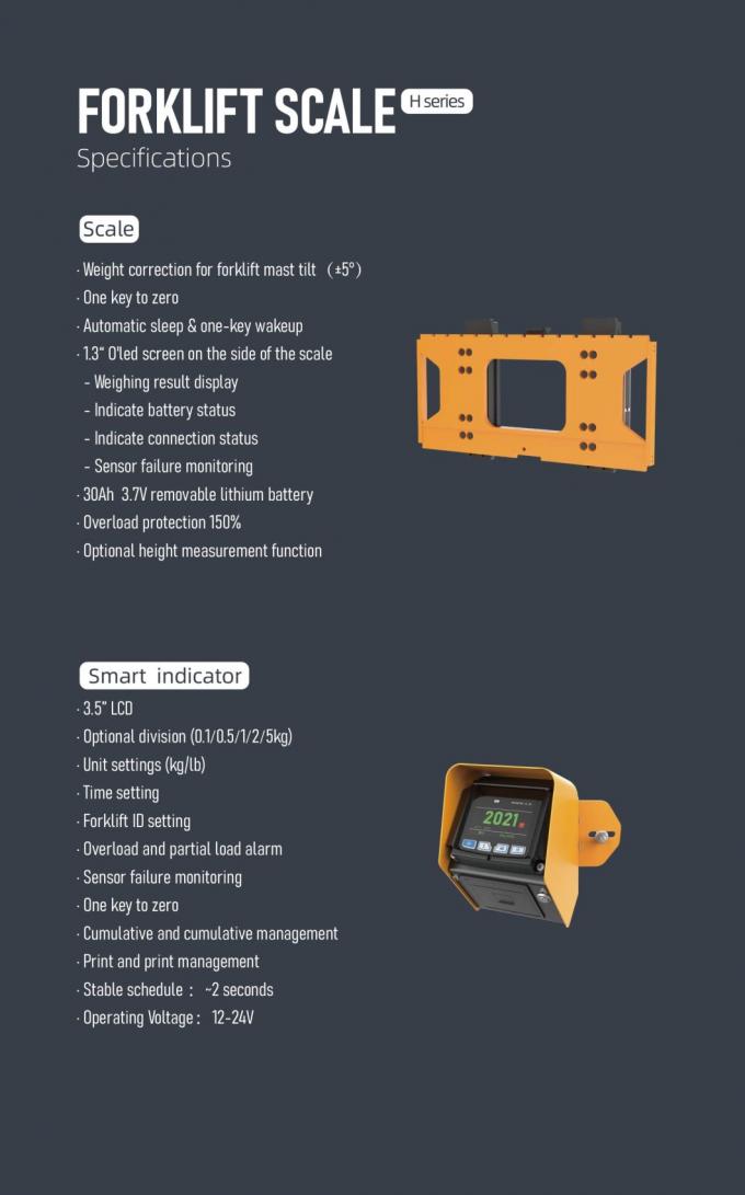 Waga Cyfrowa waga wózka widłowego 4500kg Automatyczny wyświetlacz LCD wskazujący masę ciężaru wózka widłowego 3